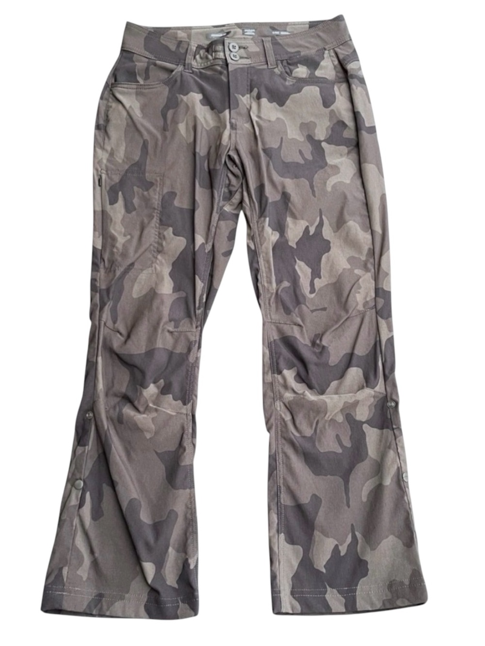 PrAna Grey/Black Camouflage Standard Fit Crop Roll Up Pants (4)